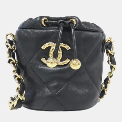 Pre-owned Chanel Black Calfskin Pillow Crush Clutch With Chain