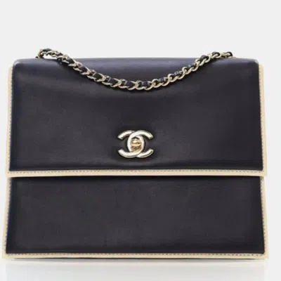 Pre-owned Chanel Black Calfskin Square Frame Flap Bag