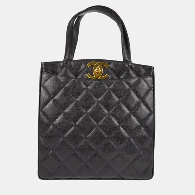 Pre-owned Chanel Black Calfskin Tote Bag