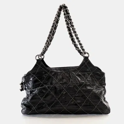 Pre-owned Chanel Black Calfskin Wild Stitch Tote