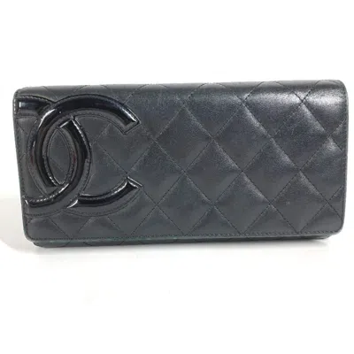 Pre-owned Chanel Black Cambon Ligne Leather Long Wallet (bi-fold) ()