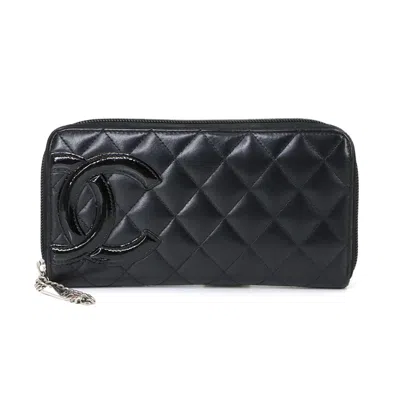 Pre-owned Chanel Black Cambon Ligne Long Wallet (bi-fold) ()