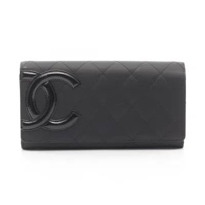 Pre-owned Chanel Black Cambon Ligne Long Wallet (bi-fold) ()