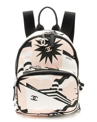 Pre-owned Chanel Black Canvas La Pausa Bay Backpack (authentic Pre-loved)