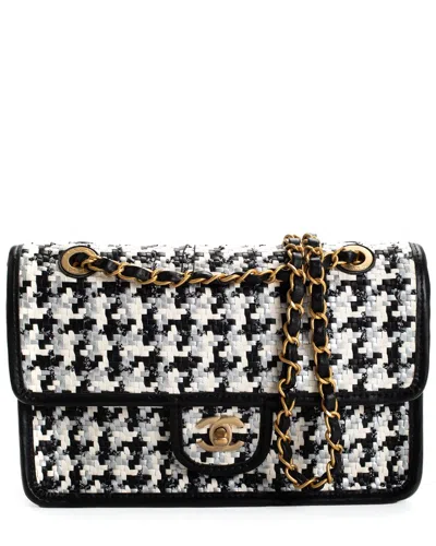 Pre-owned Chanel Black Canvas Medium Single Flap Bag