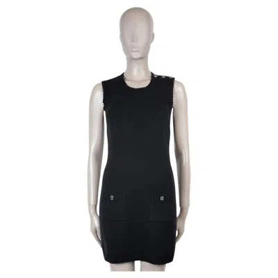Pre-owned Chanel Black Cashmere 21s Sleeveless Knit Mini Dress 34 Xs