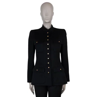 Pre-owned Chanel Black Cashmere 96a Four Pocket Officier Jacket S
