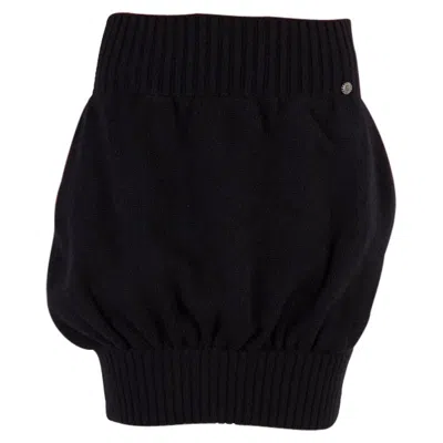 Pre-owned Chanel Black Cashmere Balloon Knit Mini Skirt 42 L