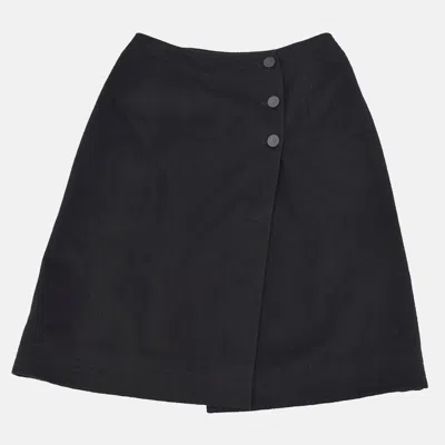Pre-owned Chanel Black Cashmere Knee Length Skirt Size 34