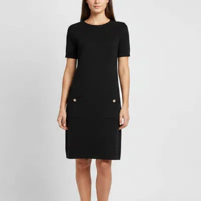 Pre-owned Chanel Black Cashmere Knit Emblem Patch Mini Dress M