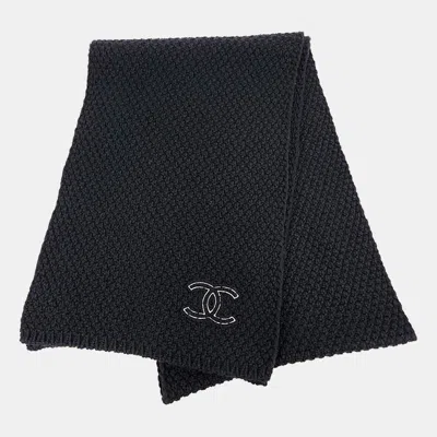 Pre-owned Chanel Black Cashmere Scarf