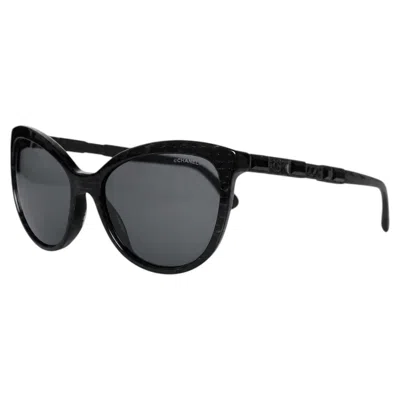 Pre-owned Chanel , Black Cat-eye Sunglasses With Crystals
