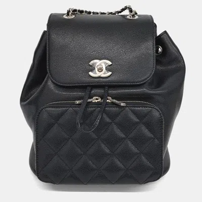 Pre-owned Chanel Black Caviar Business Affinity Backpack