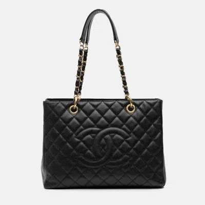 Pre-owned Chanel Black Caviar Grand Shopping Tote