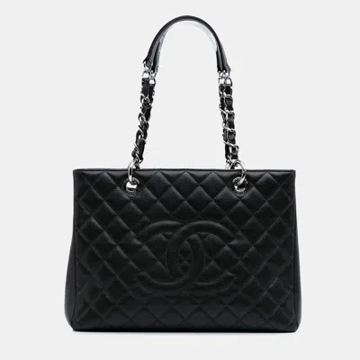 Pre-owned Chanel Black Caviar Grand Shopping Tote