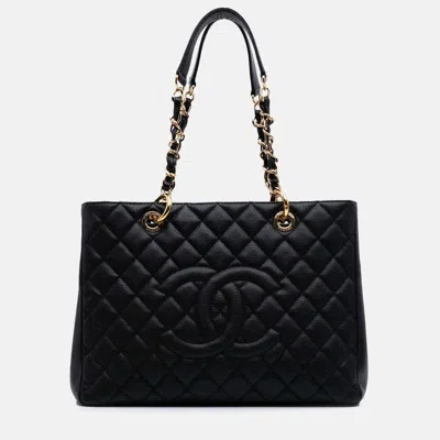 Pre-owned Chanel Black Caviar Grand Shopping Tote