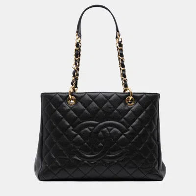 Pre-owned Chanel Black Caviar Grand Shopping Tote