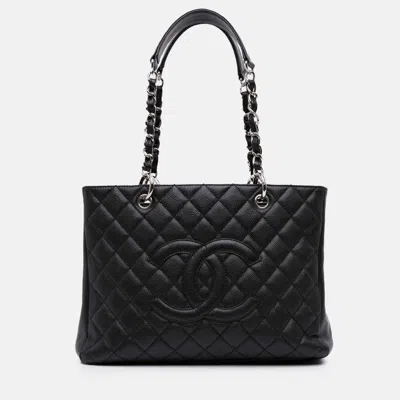 Pre-owned Chanel Black Caviar Grand Shopping Tote