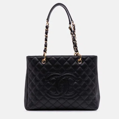Pre-owned Chanel Black Caviar Grand Shopping Tote