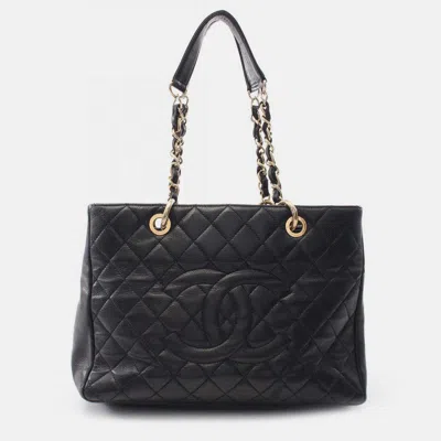 Pre-owned Chanel Black Caviar Grand Shopping Tote