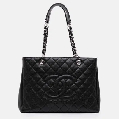Pre-owned Chanel Black Caviar Grand Shopping Tote