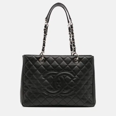 Pre-owned Chanel Black Caviar Grand Shopping Tote