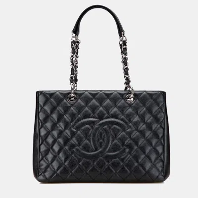 Pre-owned Chanel Black Caviar Grand Shopping Tote