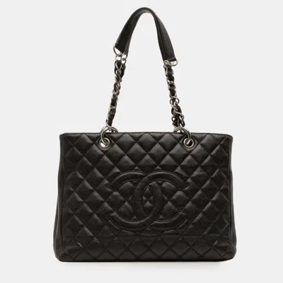 Pre-owned Chanel Black Caviar Grand Shopping Tote