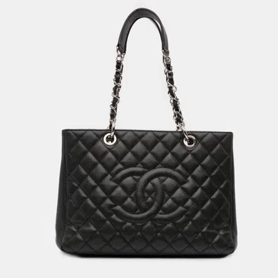 Pre-owned Chanel Black Caviar Grand Shopping Tote