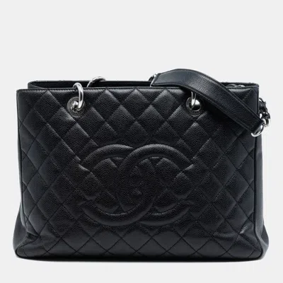 Pre-owned Chanel Black Caviar Grand Shopping Tote
