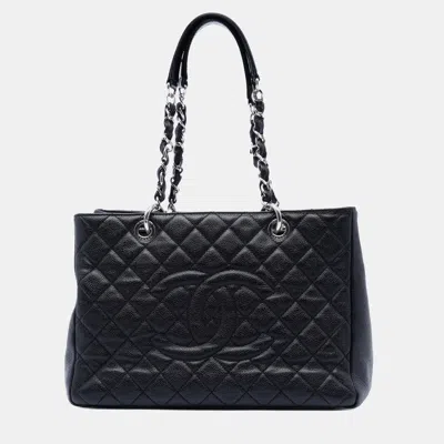 Pre-owned Chanel Black Caviar Grand Shopping Tote