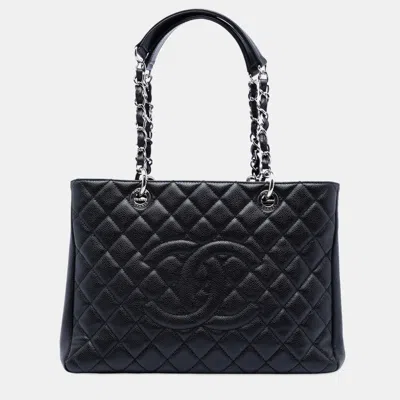Pre-owned Chanel Black Caviar Grand Shopping Tote