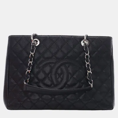 Pre-owned Chanel Black Caviar Grand Shopping Tote