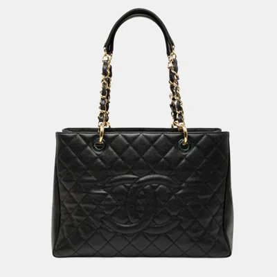 Pre-owned Chanel Black Caviar Grand Shopping Tote