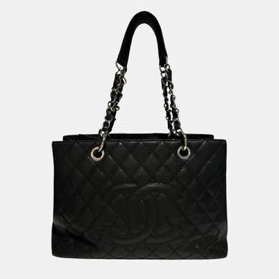 Pre-owned Chanel Black Caviar Grand Shopping Tote Shw