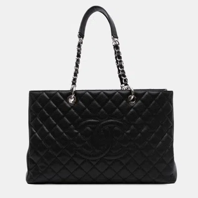 Pre-owned Chanel Black Caviar Grand Shopping Tote Xl