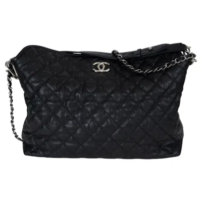 Pre-owned Chanel Black Caviar Leather 12c French Riviera Hobo Bag