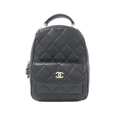 Pre-owned Chanel Black Caviar Leather Backpack ()