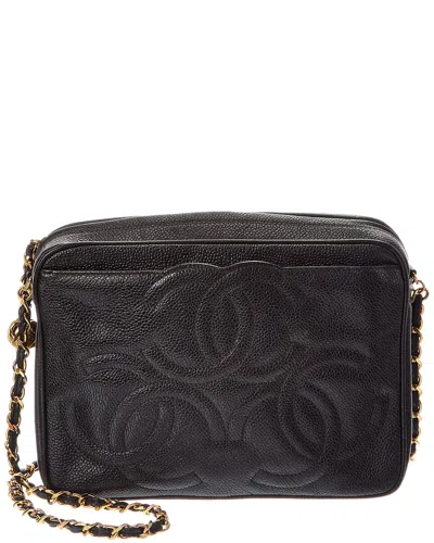 Pre-owned Chanel Black Caviar Leather C Camera Bag (authentic Pre-loved)
