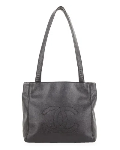 Pre-owned Chanel Black Caviar Leather Caviar Cc Tote Bag (authentic Pre-loved)