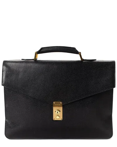 Pre-owned Chanel Black Caviar Leather Caviar Leather Briefcase (authentic Pre-loved)