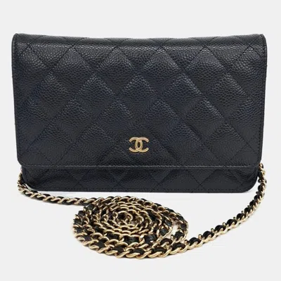 Pre-owned Chanel Black Caviar Leather Caviar Woc Mini Crossbody Bag