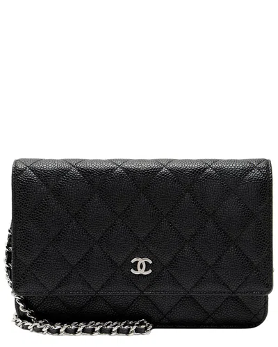 Chanel Black Caviar Leather Classic Wallet On Chain (authentic Pre-loved)