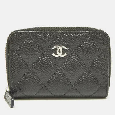 Pre-owned Chanel Black Caviar Leather Classic Zipped Coin Purse