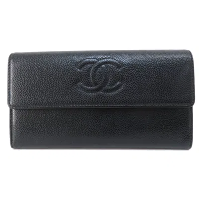 Pre-owned Chanel Black Caviar Leather Coin Purse/coin Case ()