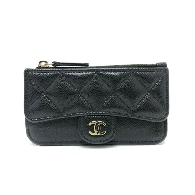 Pre-owned Chanel Black Caviar Leather Coin Purse/coin Case ()