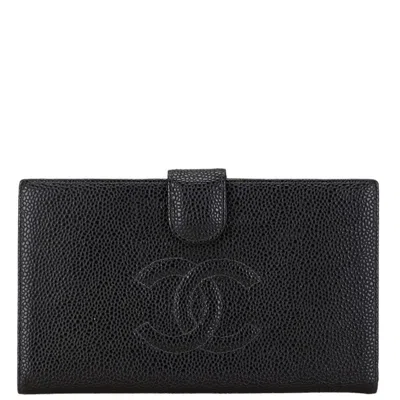 Pre-owned Chanel Black Caviar Leather Coin Purse/coin Case ()