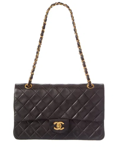 Pre-owned Chanel Black Caviar Leather Double Flap Shoulder Bag (authentic Pre-loved)