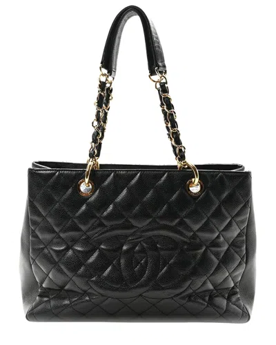 Pre-owned Chanel Black Caviar Leather Grand Shopping Tote Ghw (authentic Pre-loved)