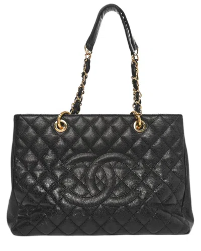 Pre-owned Chanel Black Caviar Leather Grand Shopping Tote Ghw (authentic Pre-loved)